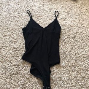 Black Ribbed Bodysuit